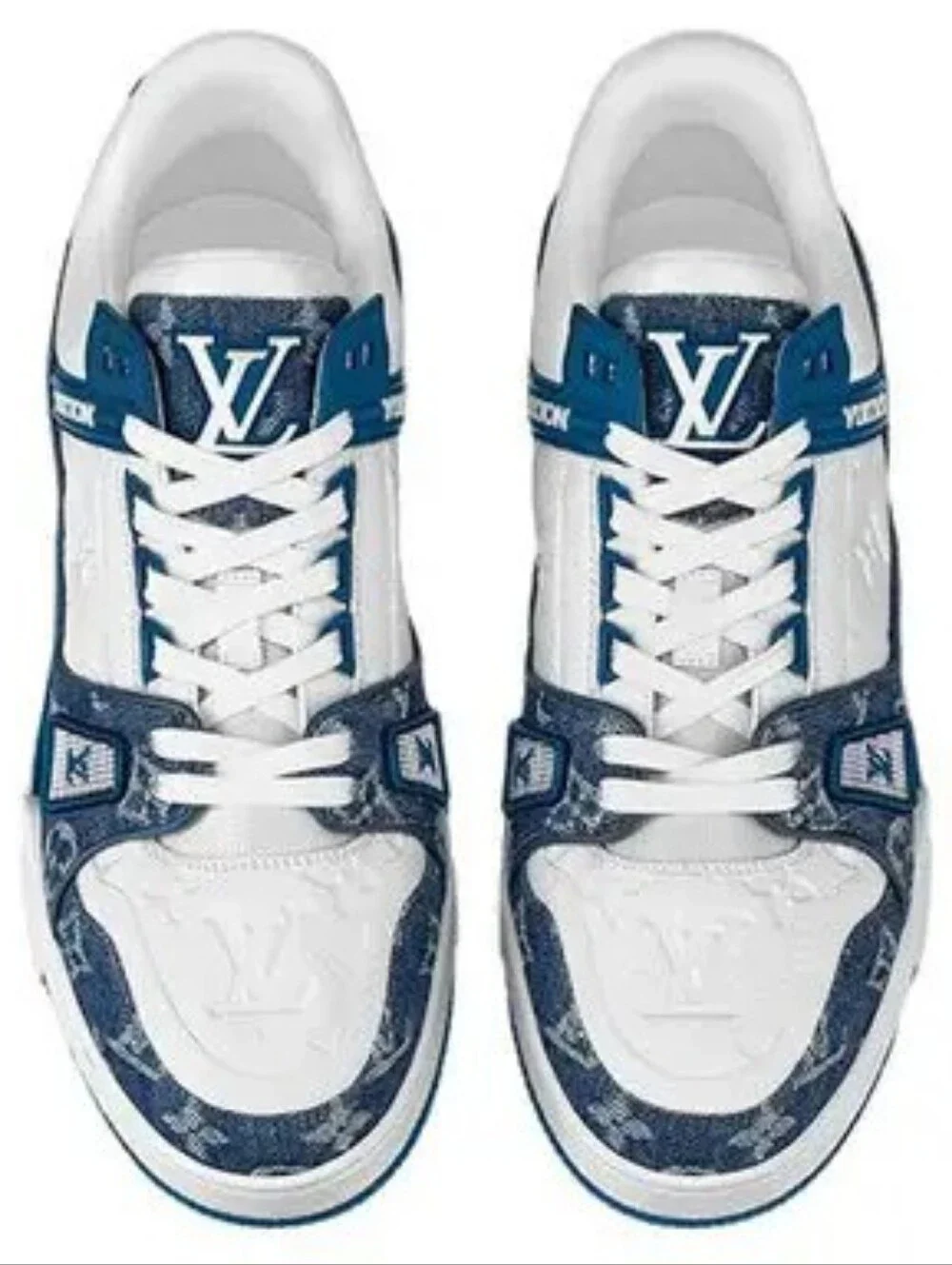 Louis Vuitton LV Trainer Denim Monogram Sneakers White/Navy Men’s